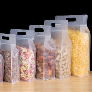 [50 ใบ] ถุงซิป พลาสติกสีขุ่น มีหูหิ้ว ทรงสูง #PS39 A-E#