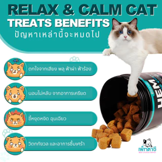Oimmal ลดดุ ลดขู่ ลดซึม ลดเครียด สำหรับแมว วิตามินเม็ด อาหารเสริม แบบนิ่ม