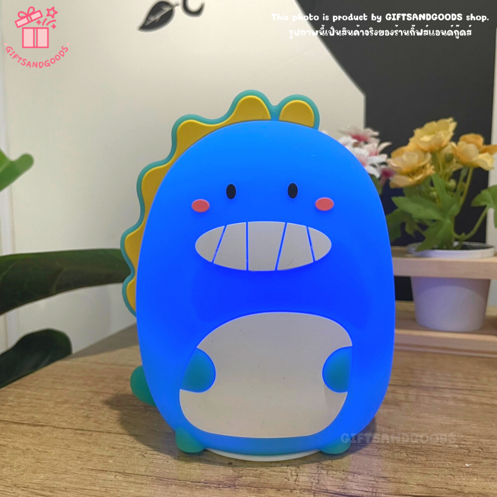 โคมไฟUSB ดีไซน์ไดโนเสาร์ ซิลิโคนสัมผัสนุ่มนิ่ม ปรับไฟได้5สี - รูปที่ 3