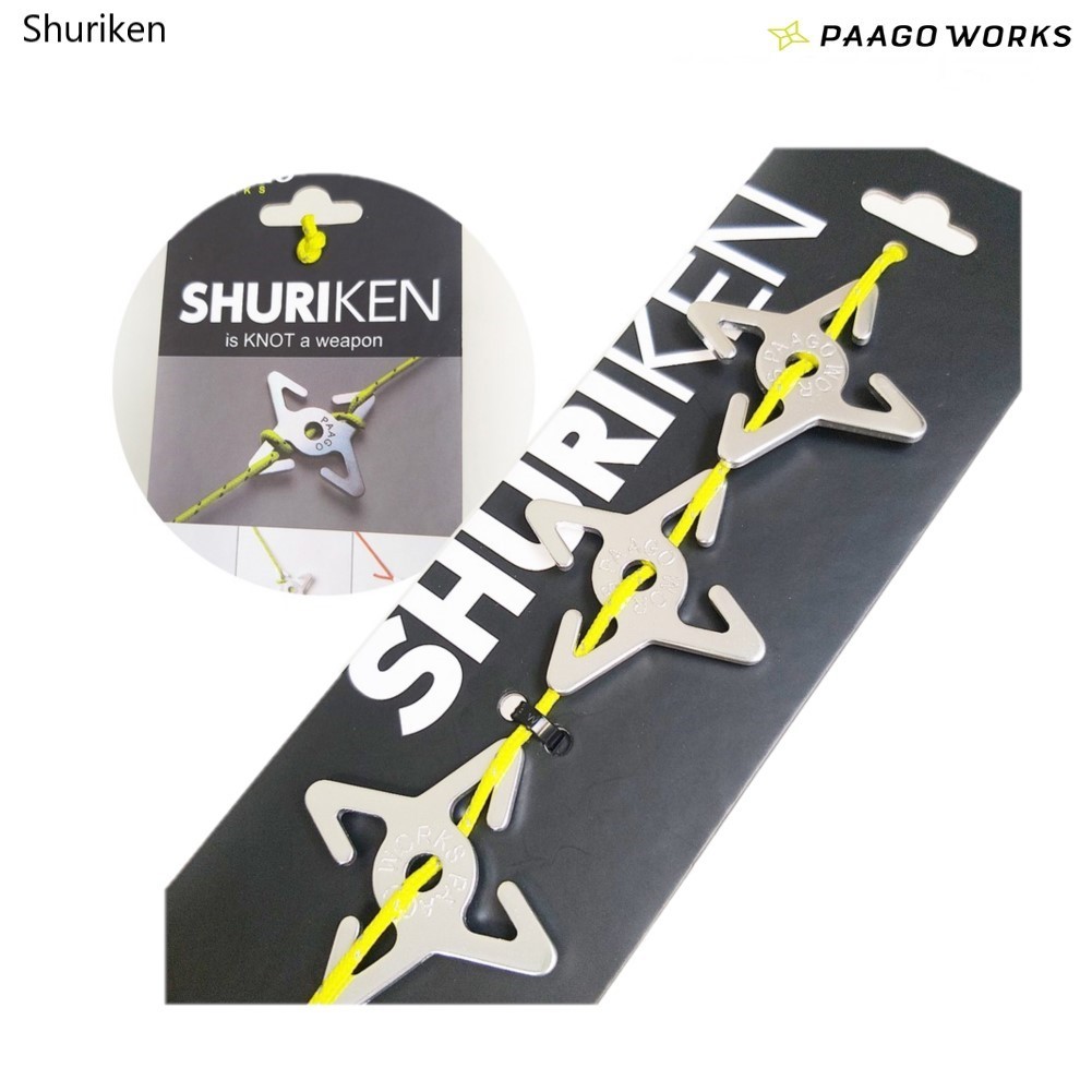 Paago Works Shuriken อุปกรณ์ยึดเชือกรูปดาวกระจาย ใช้ยึดเชือกเต้นท์ ปรับเชือกให้ตึงหรือแขวนอุปกรณ์ต่างๆ เบา ทน ใช้ง่าย