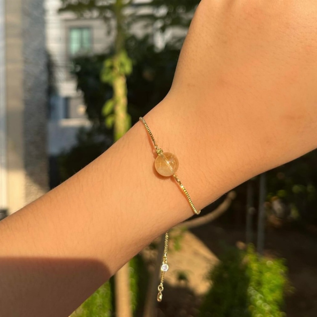 กำไลบุษราคัม Citrine กำไลหินแท้ กำไลหินธรรมชาติ กำไลแฮนด์เมด กำไลหินมงคล กำไลเสริมดวง กำไลข้อมือ