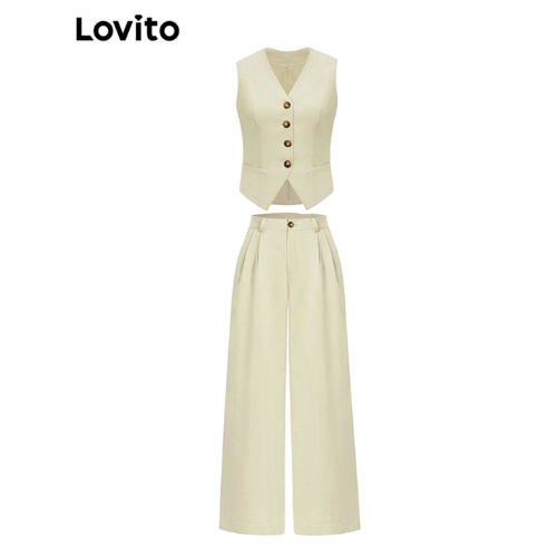 ชุดเซ็ท แบรนด์ Lovito สีครีม