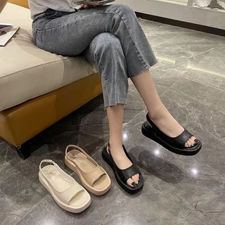 รองเท้าแตะแฟชั่นสตรีสไตล์เกาหลี กันลื่น สวมใส่สบาย รองเท้าชายหาดลำลอง