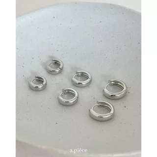 A.piece ต่างหูห่วง [silver 925 post] Circle one-touch
