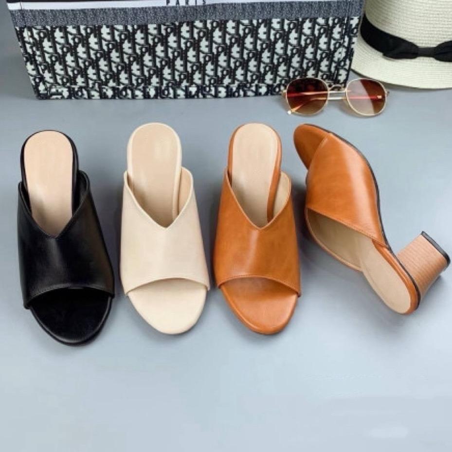 Shoes i amm JW3603 รองเท้าส้นลายไม้ หน้าสวมวี เก็บทรงเท้า ส้นสูง 2 นิ้ว บล็อกเล็กเท้าอวบ + เพิ่มหนึ่งไซด์ค่ะ