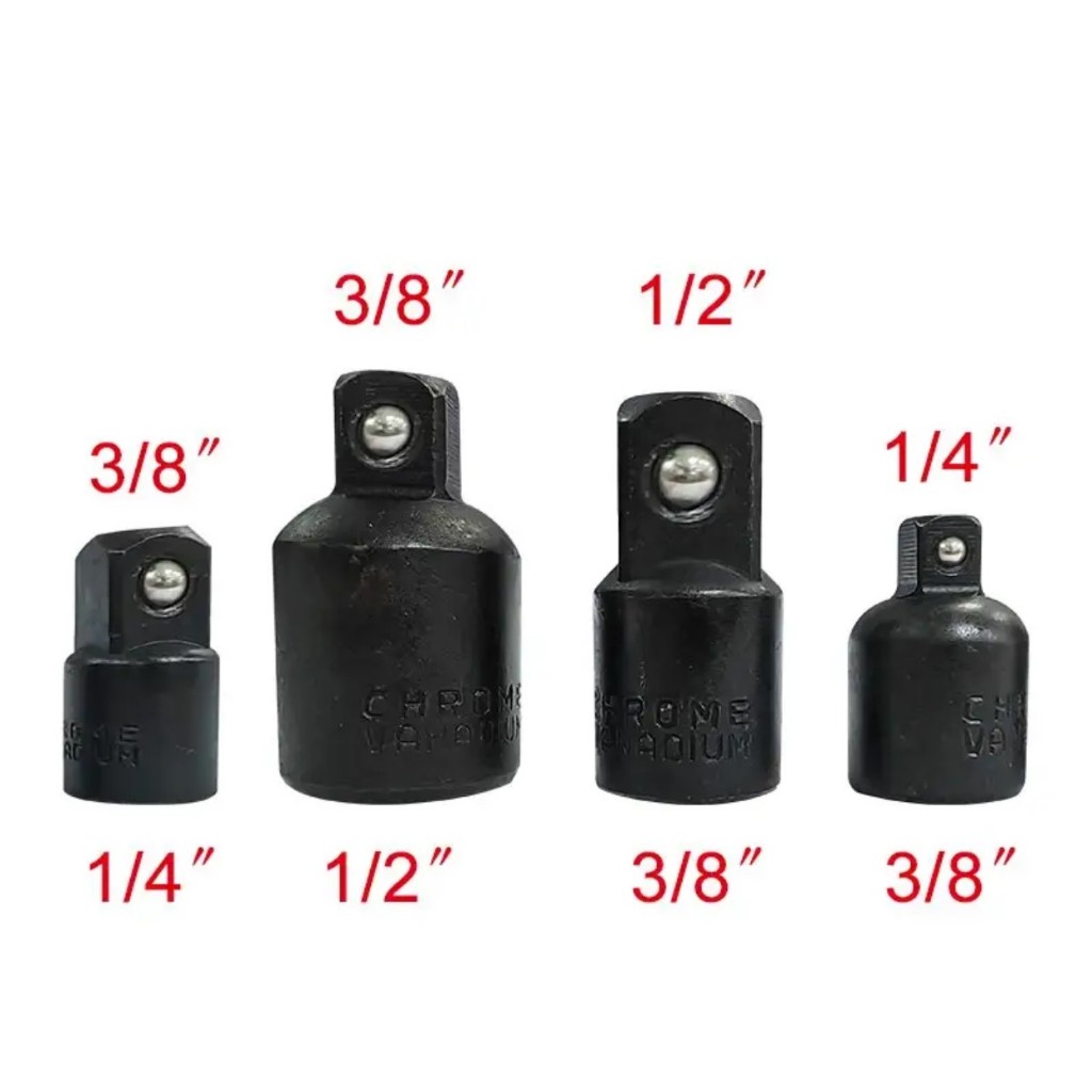 ตัวแปลงลูกบล็อก 4ตัว ข้อต่อ บล็อก ข้อลด-เพิ่ม ตัวแปลงลูกบล็อก ข้อต่อบล็อค1/2”,3/8”,1/4” อะแดปเตอร์ข้อต่อเพิ่ม บล็อคลม