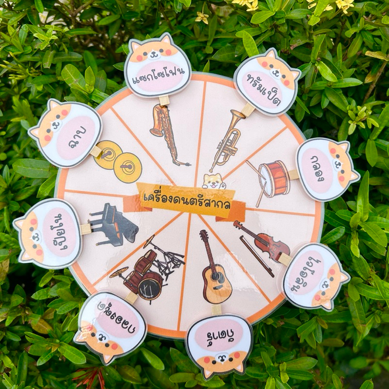 สื่อการสอนดนตรี,ดนตรีไทยดนตรีสากล,ไม้หนีบวงล้อเครื่องดนตรี