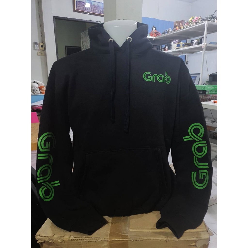 แกรปเสื้อฮู้ด grab. งานดี โลโก้สีสด HOODIE แบบสวม ซิป ส่งด่วนทั่วไทย