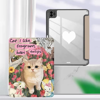 เคสไอเเพด Air4/air5 10.9 Gen10 gen9 gen8 gen7 10.2 pro11 gen5 6 Air1 2 9.7 ชาร์จปากกาด้านขวา วัสดุอะคริลิค เคส