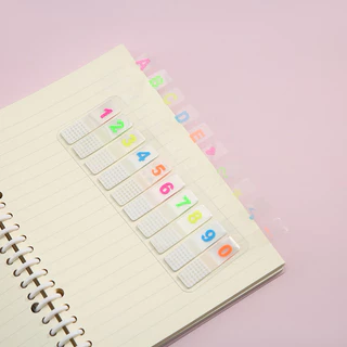 Sticky Note Sticker Index แบบพลาสติก ตัวเลข 0-9 มีลวดลาย มีกาวด้านหลัง