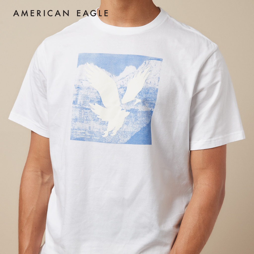 American Eagle Super Soft Logo Graphic T-Shirt เสื้อยืด ผู้ชาย กราฟฟิค (NMTS 017-3295-100)
