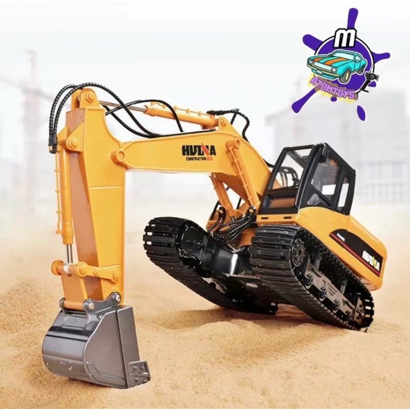 รถบังคับแม็คโคร huina1535 หัวตักเหล็กมีคนขับภายในรถ