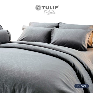 TULIP Delight สีพื้นอัดลาย DL579 ชุดผ้าปูที่นอน ผ้าปูที่นอน ผ้าห่มนวม มีลายนูนเบาๆ บนเนื้อผ้าสัมผัสได้