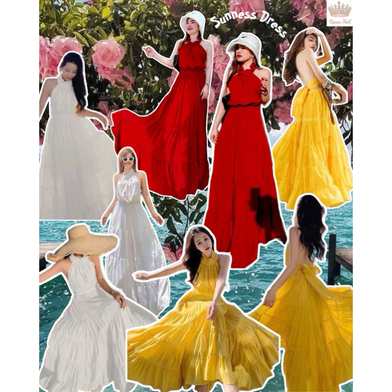 Sunness dress #เดรสเจ้าหญิง #เดรสอลัง #เดรสหรู #ชุดออกงาน #ชุดเที่ยว #เดรสยาว #เดรสไปทะเล #เดรสสีเหลือง #รุ่นใหม่ #ชิด