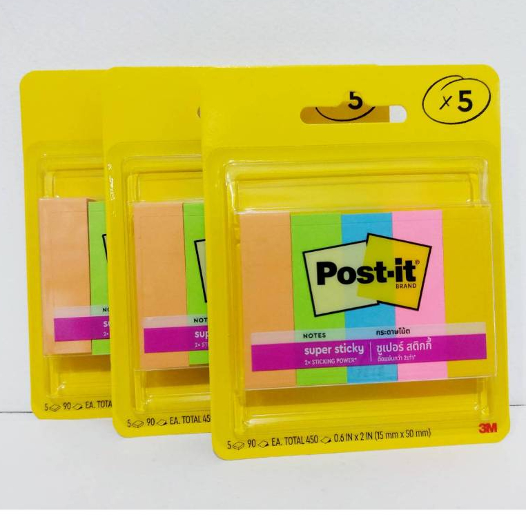 โพสต์อิท(กระดาษ)รุ่น670-5SSAU ขนาด 15มม*50มม