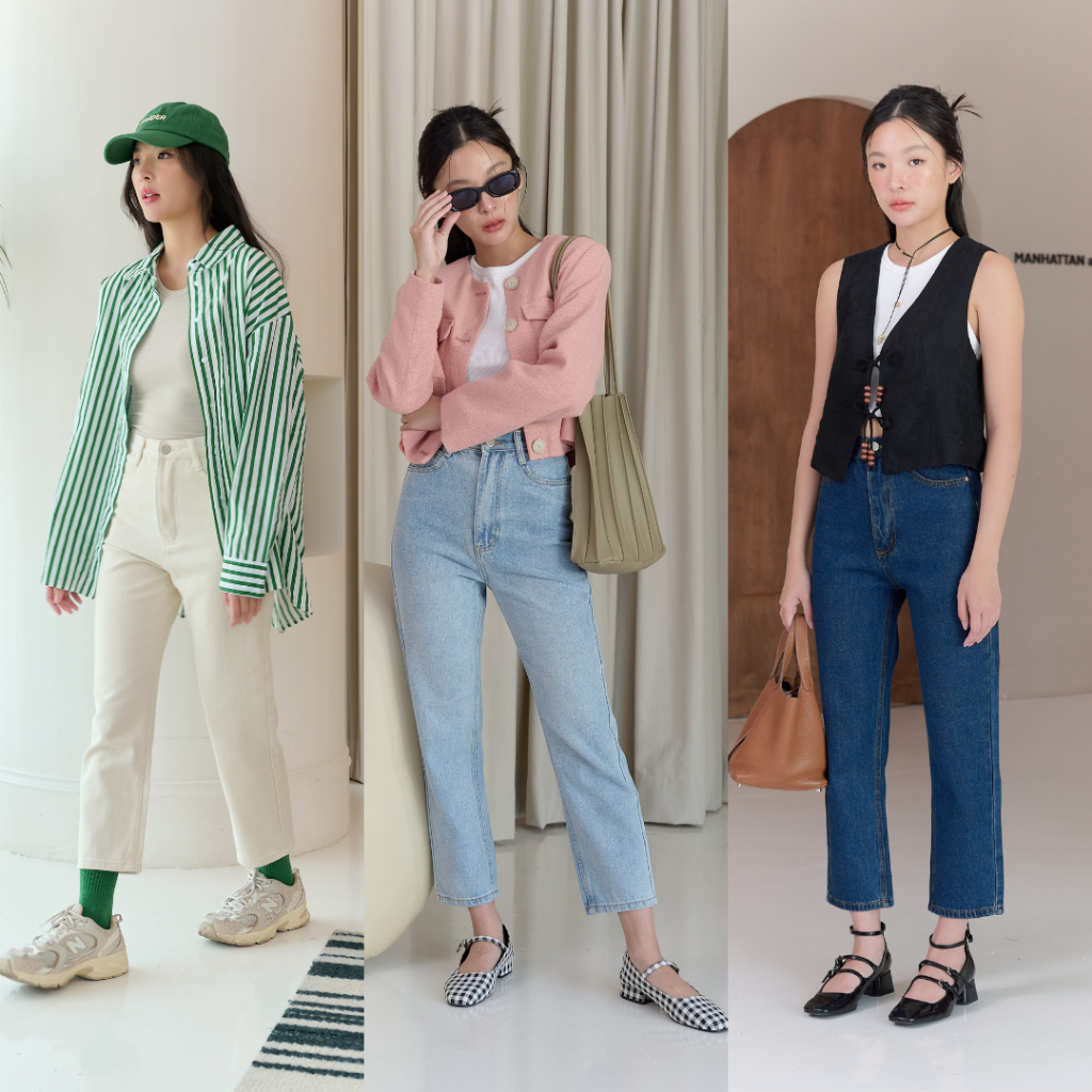 NIPPERISDABEST กางเกงยีนส์รุ่น Ninja Jeans #NPJ244 ทรงบอยปลายกระบอก เอวสูง