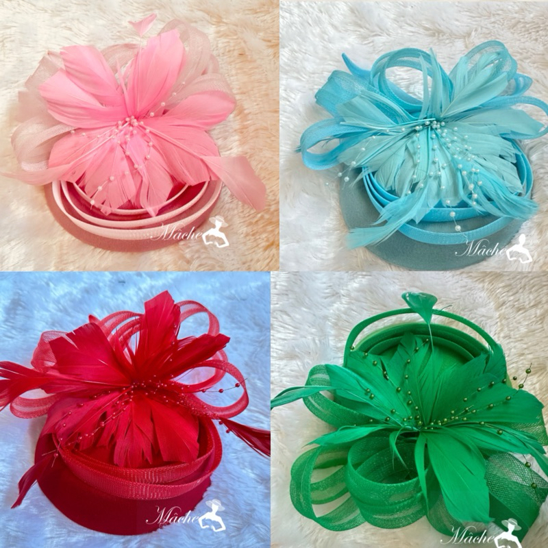 SET N035 หมวกกิ๊บแนวผู้ดีอังกฤษ  fascinator​  สำหรับใส่ออกงาน