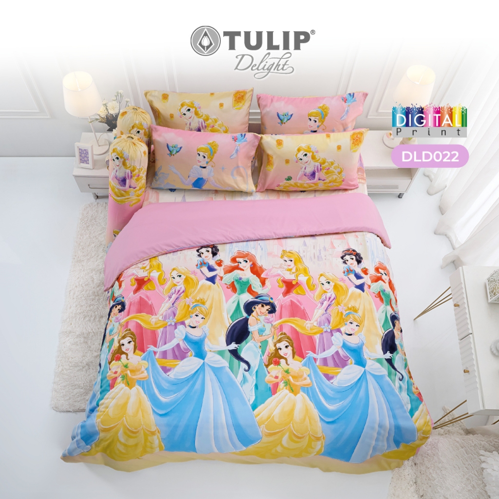 TULIP Delight เจ้าหญิง Princess พิมพ์ดิจิตอล DLD022 ลิขสิทธิ์แท้ดิสนีย์ Disney ชุดผ้าปูที่นอน ผ้าห่ม