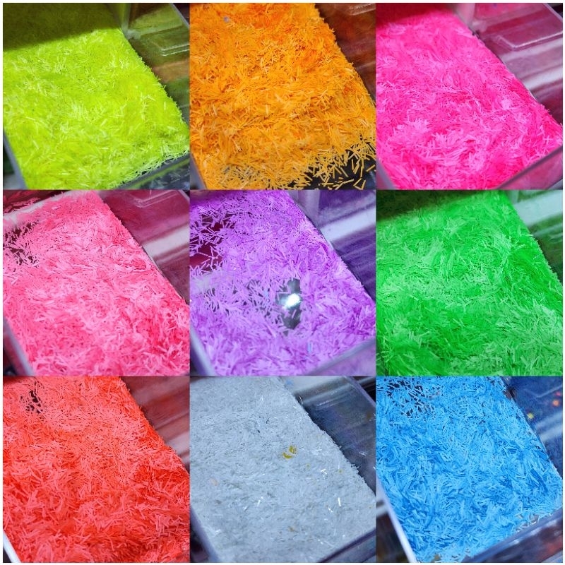 กากเพชร กลิ๊ตเตอร์ ฟอยล์เส้น สีนีออน ( บรรจุกระปุกเหลี่ยม ) มีแบบแยกสี และรวมสี สำหรับ ตกแต่งเล็บ งาน DIY etc.