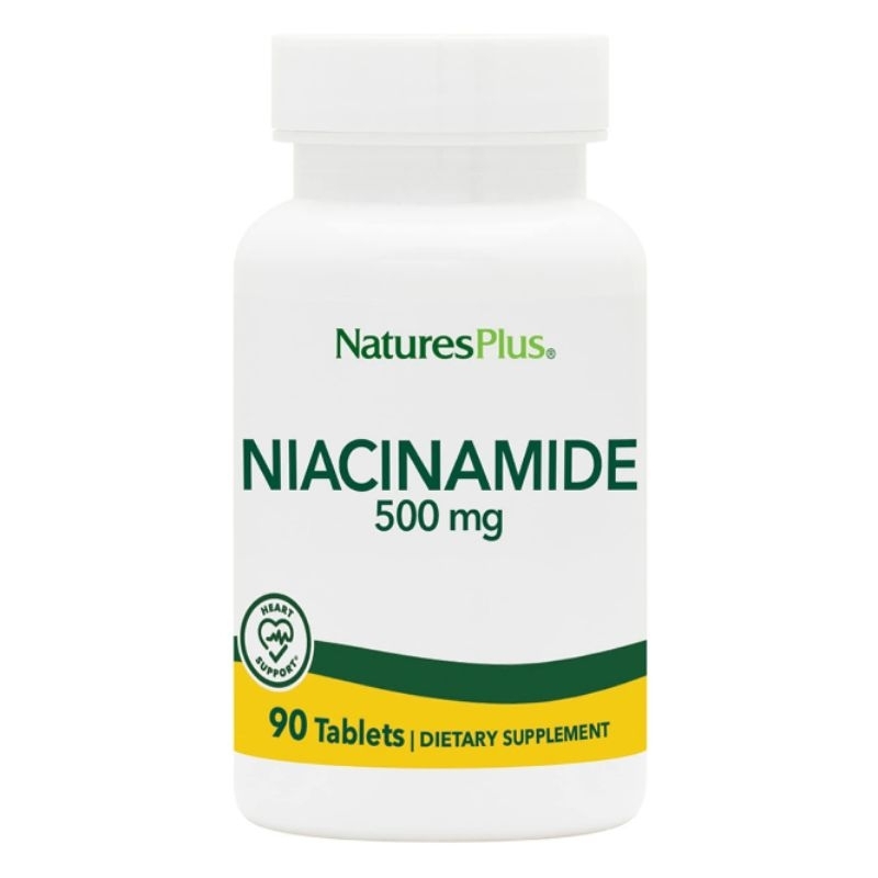 NaturesPlus Niacinamide 500 mg 90 Tablets ไนอะซินาไมด์ วิตามินบี 3 ไนอะซิน Niacin Vitamin B3