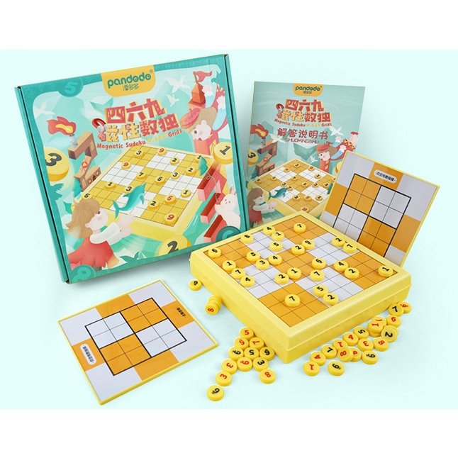ซูโดกุุ แม่เหล็ก3in1 (4x4 6x6 9x9ช่อง) Pandodo Magnetic Sudoku PD7121