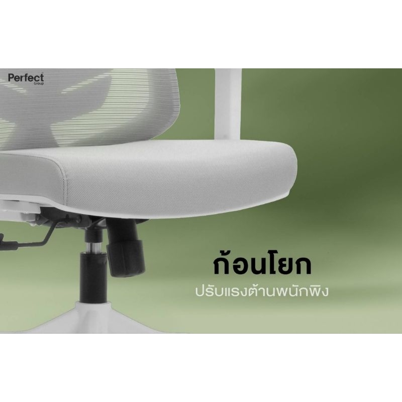 Perfect LEAF SERIES เก้าอี้ทำงานเพื่อสุขภาพ รุ่น POF สีดำ รูปที่ 7