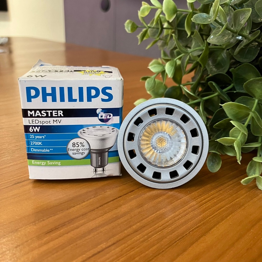 หลอดไฟ ฟิลลิปส์ (Philips) Master LED spot MV 6W 220-240v ขั้วหลอดGU10 กระจายแสง25D แสง2700K Philips 