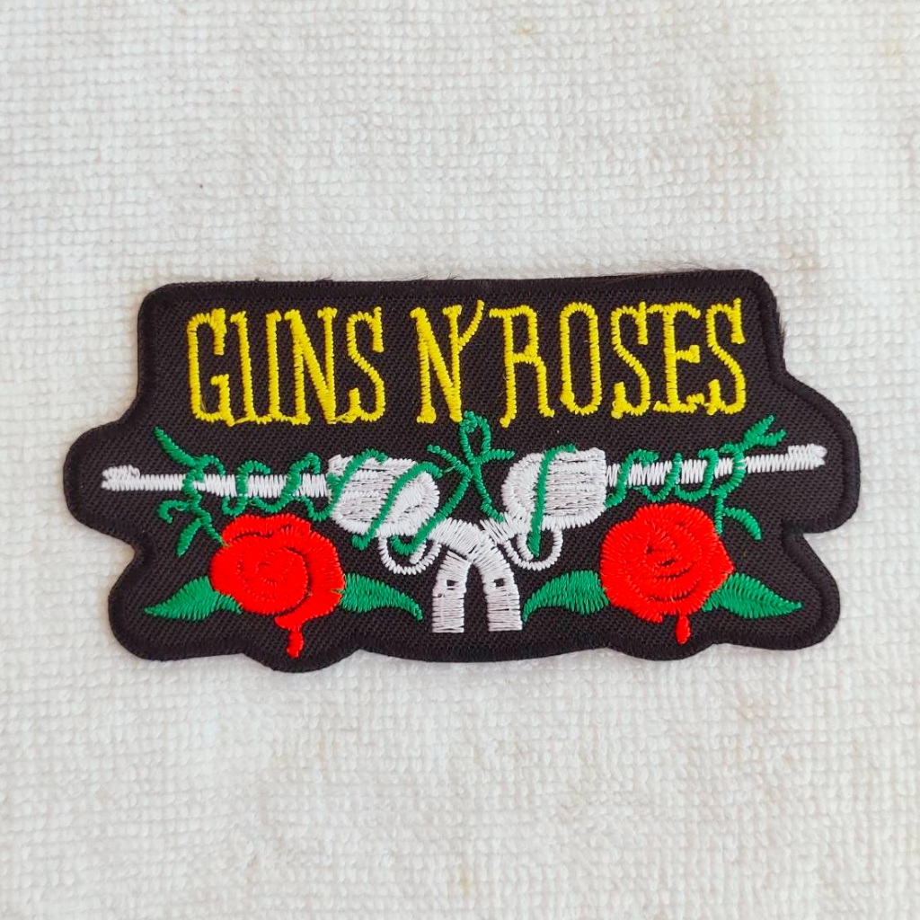อาร์มติดเสื้อ อาร์ม ตัวรีด วงดนตรี วงร๊อค เฮฟวี่เมทัล โลโก้ วง Band Guns N Roses Patch กันแอนด์โรส S