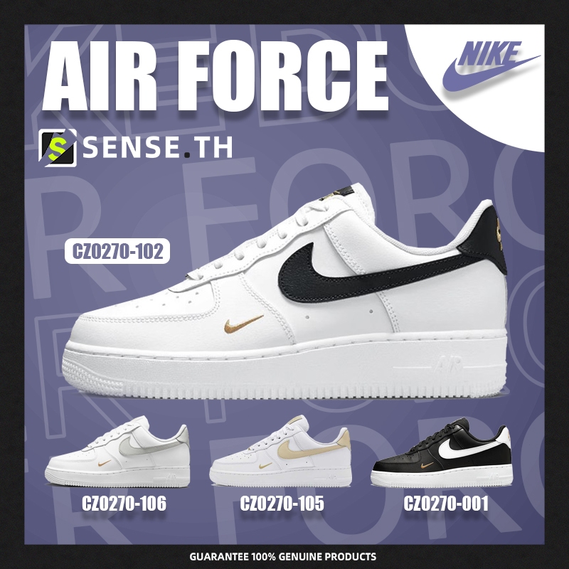 🚚 รองเท้าผ้าใบแฟชั่น 👟 Nike Air Force 1 Low '07 Essential White Black / Platinum / Black /White Green Sneaker ของแท้100%