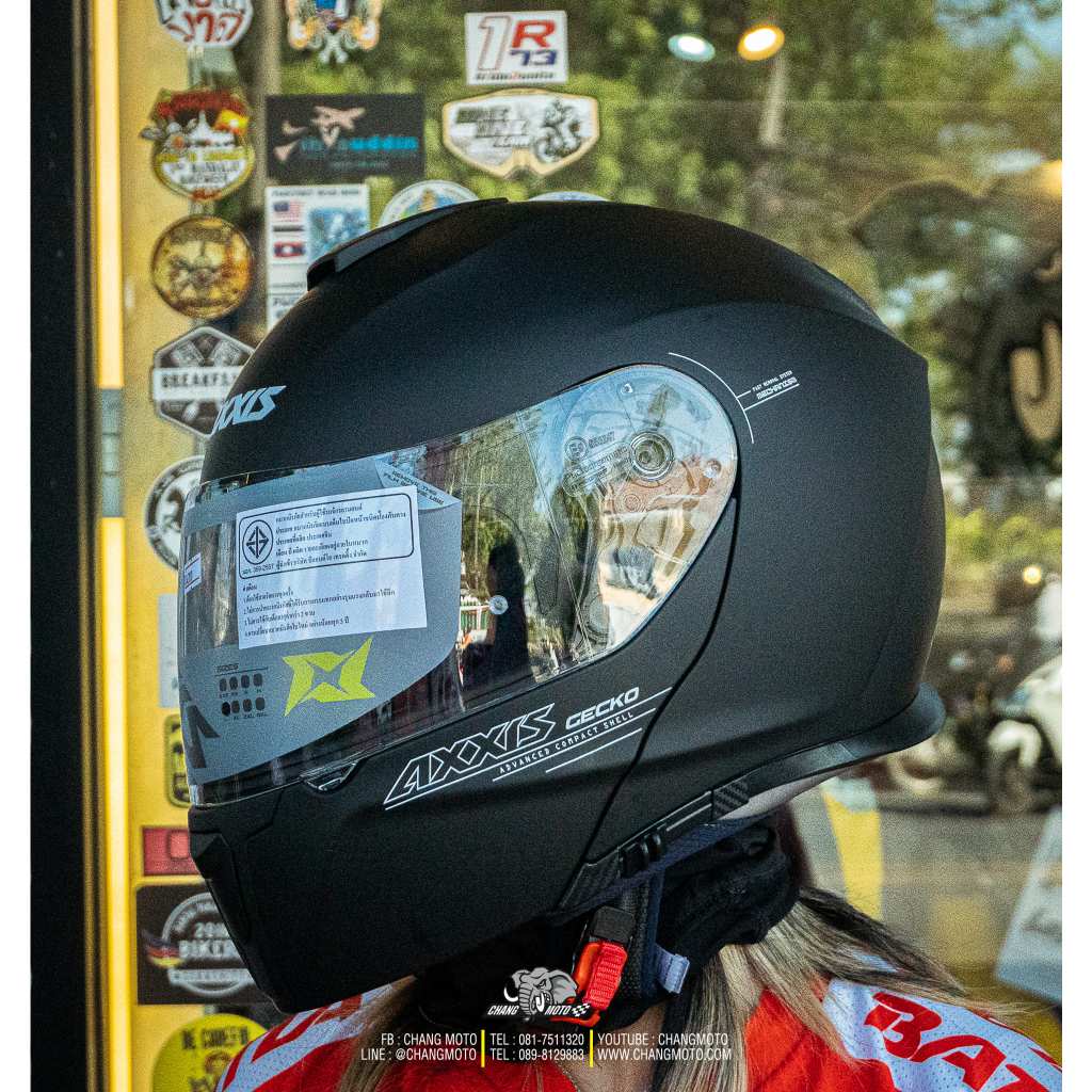 หมวกกันน็อค AXXIS รุ่น GECKO SV ลาย A1 Matt Black