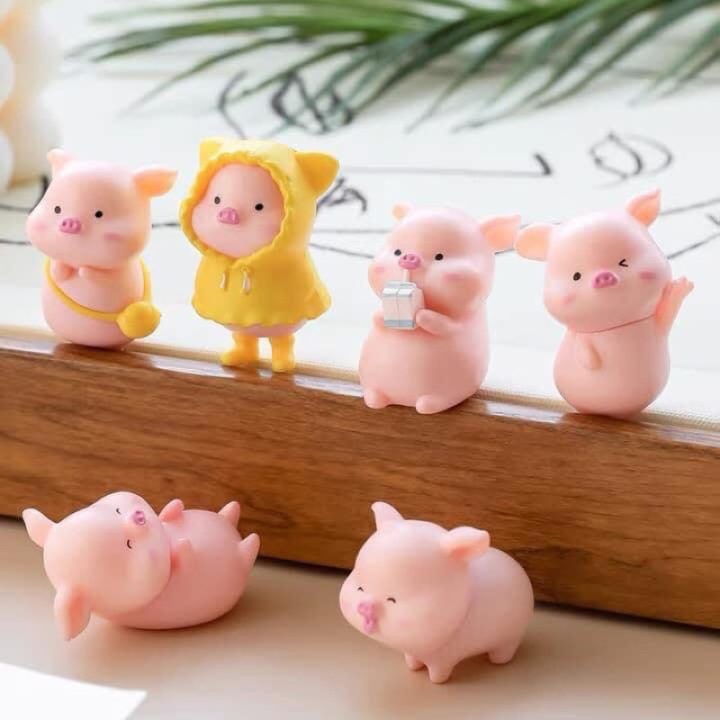 [พร้อมส่ง]หมูน้อยชุดกันฝน 6 ตัว ตุ๊กตาตกแต่งบ้าน จัดสวน ราคา ถูกที่สุด ดีลบีเคเค แกลเลอรีภาพที่ 4