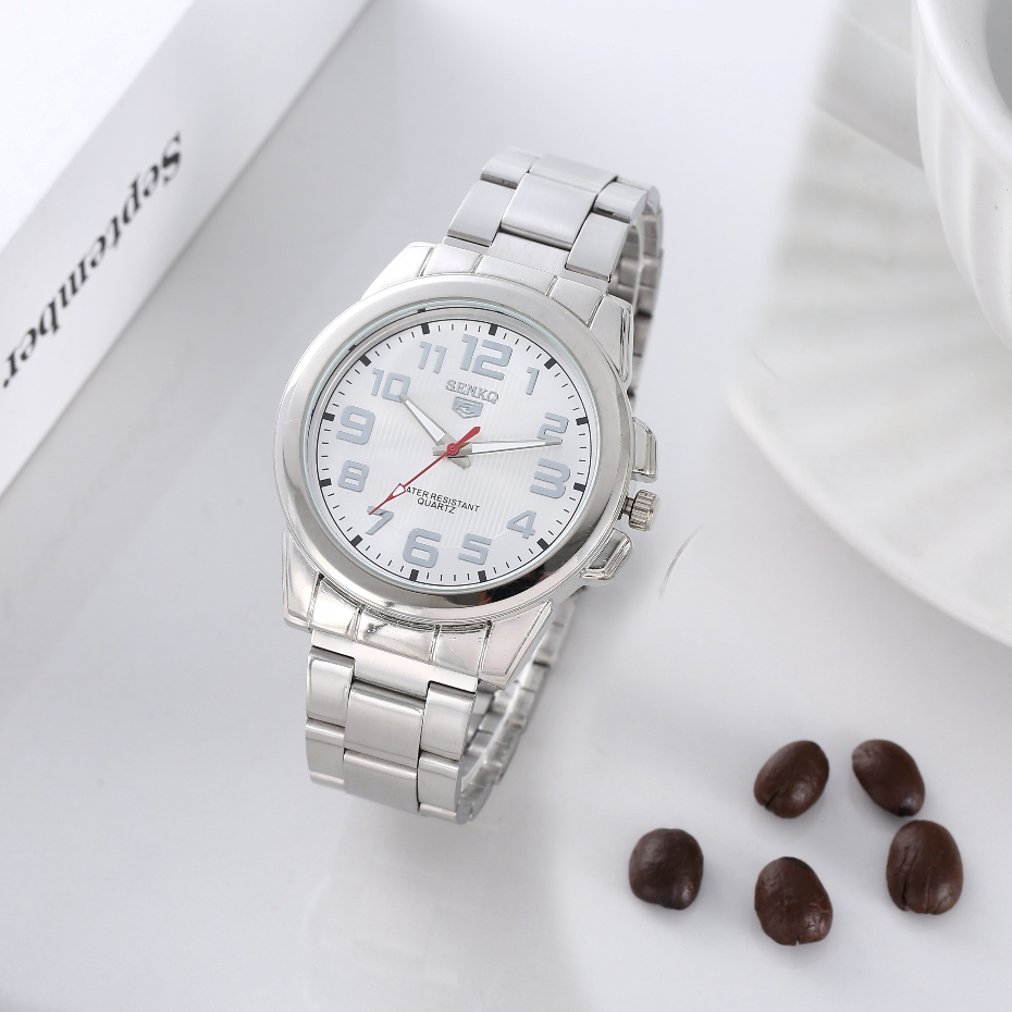 นาฬิกาผู้หญิง Senkq หน้าปัดดิจิตอลทรงกลมกันน้ํานาฬิกาผู้ชายสายสแตนเลสแกนควอตซ์ญี่ปุ่นรุ่น 03 - รูปที่ 3