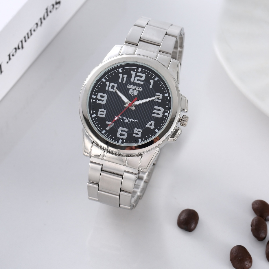 นาฬิกาผู้หญิง Senkq หน้าปัดดิจิตอลทรงกลมกันน้ํานาฬิกาผู้ชายสายสแตนเลสแกนควอตซ์ญี่ปุ่นรุ่น 03 - รูปที่ 4