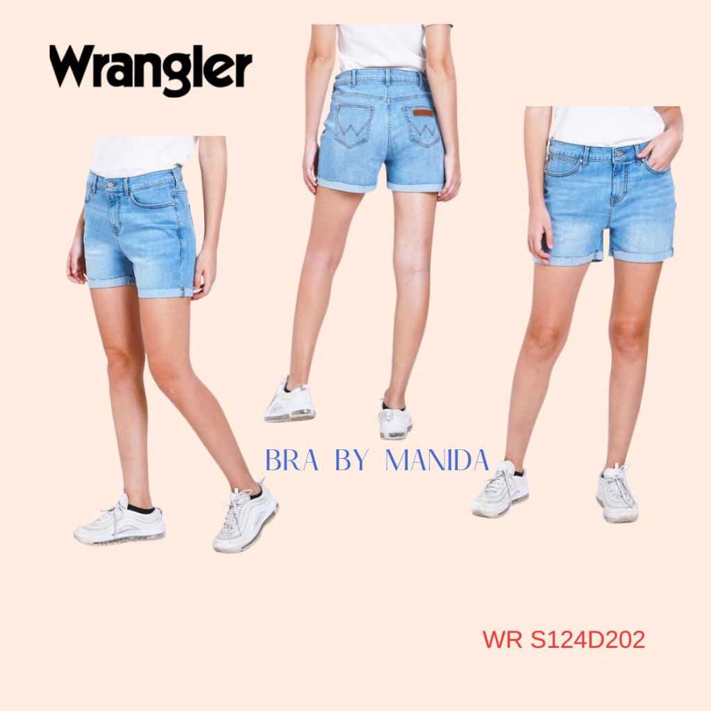 WRANGLER แท้ 100% คอลเลคชั่นใหม่ รุ่น WR S124D202 กางเกงขาสั้นทรงพอดีตัว REGULAR FIT DENIM ราคา 1590 บาท