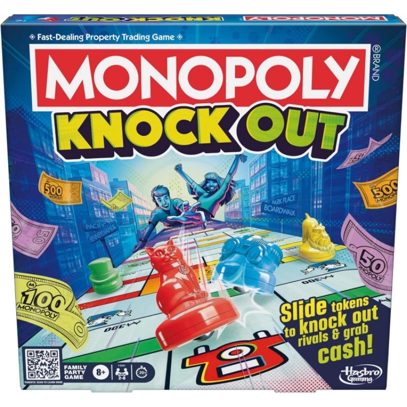Hasbro Gaming Monopoly Knockout Family Party Game 2-8 Players 20 Mins. Average Quick-Playing Board G