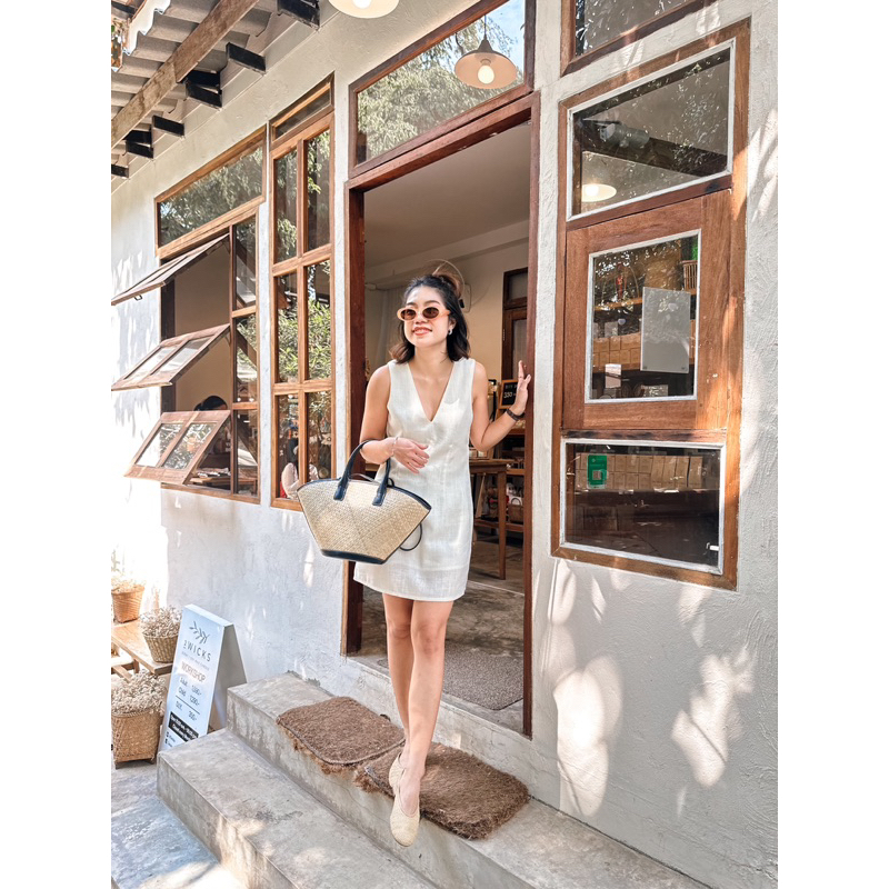 mira dress ชุดเดรสผ้าลินิน : everydaylookk store
