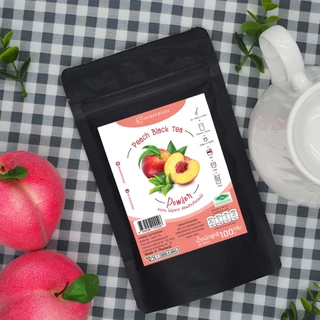 ผงชาพีชเข้มข้น 100 กรัม – หอมฟุ้ง หวานอมเปรี้ยว ละลายได้แม้ในน้ำอุณหภูมิห้อง (Peach Tea Powder)