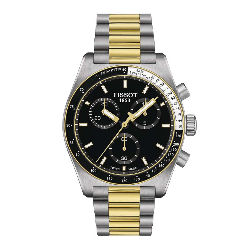Tissot PR516 Chronograph ทิสโซต์ พีอาร์ 516 โครโนกราฟ T1494172205100 สีดำ เทา ทอง นาฬิกาผู้ชาย