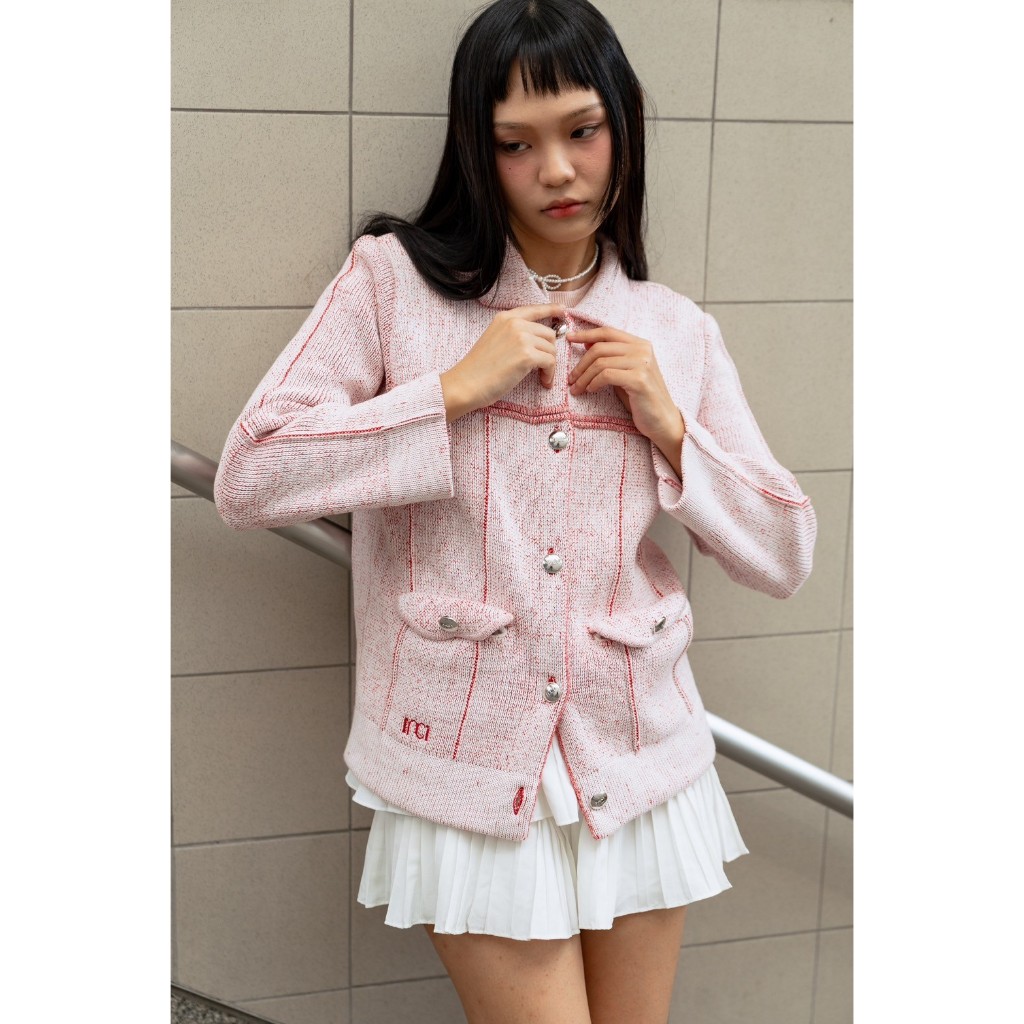 (inci.bkk) Jeeni Knit Jacket เสื้อแจ็คเก็ตผ่าหน้าทอลายยีน