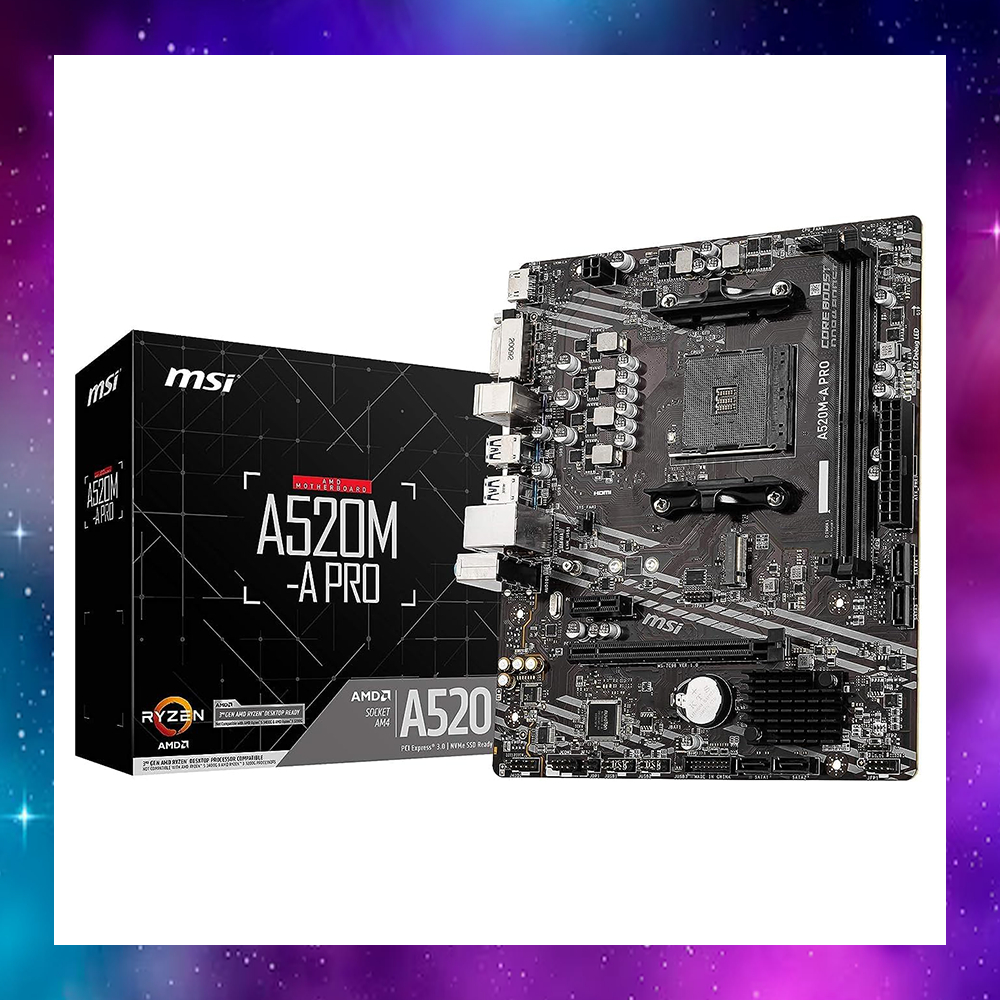 MAINBOARD (เมนบอร์ด) AM4 MSI A520M-A PRO RYZEN ใช้งานปกติ