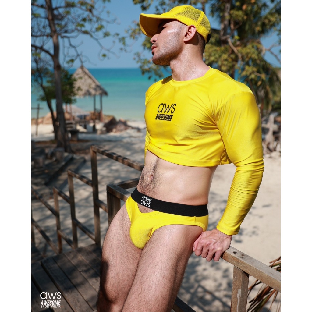 ST215 เสื้อครอปว่ายน้ำแขนยาว ดีไซส์สุดเท่ห์ Awesome sport