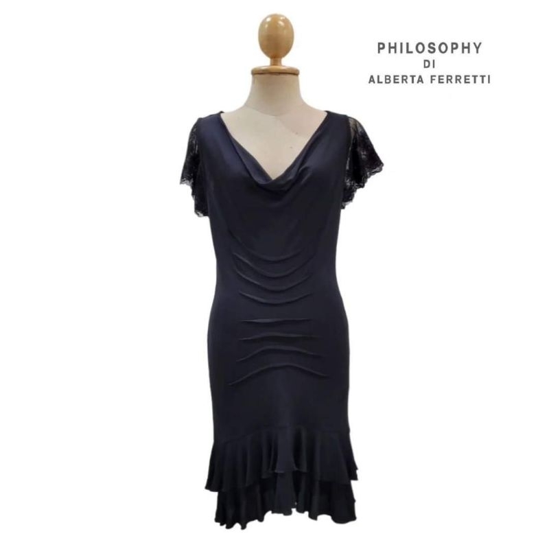 PHILOSOPHY di ALBERTA FERRETTI Cowl Neck Sheer-Sleeve Bodycon Dress
