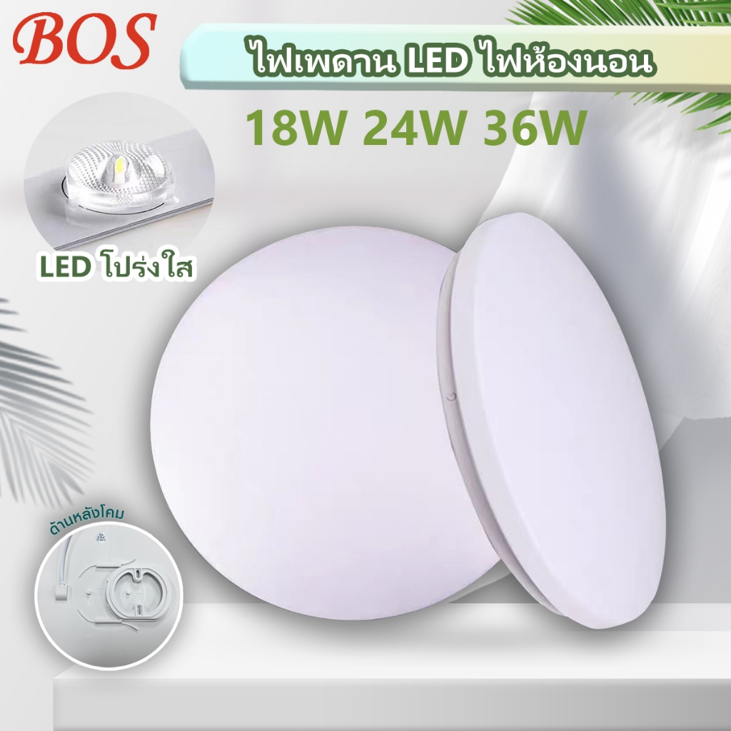 โคมไฟเพดานทรงซาลาเปา LED แสงขาว 18W 24w 36w