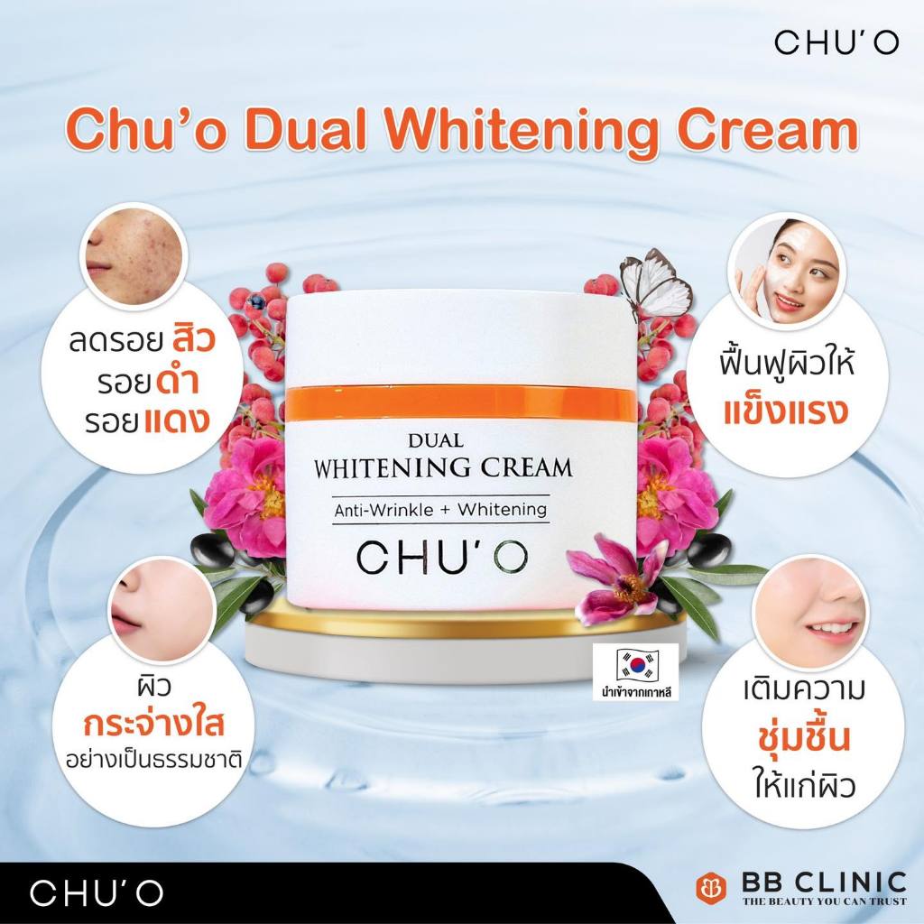 Chu'O ชูโอ ไวเทนนิ่ง เกาหลี 50 g./ บีลอค B-Lock 2025 200 ml. ครีมคอลลาเจน มาแทน COSNINE