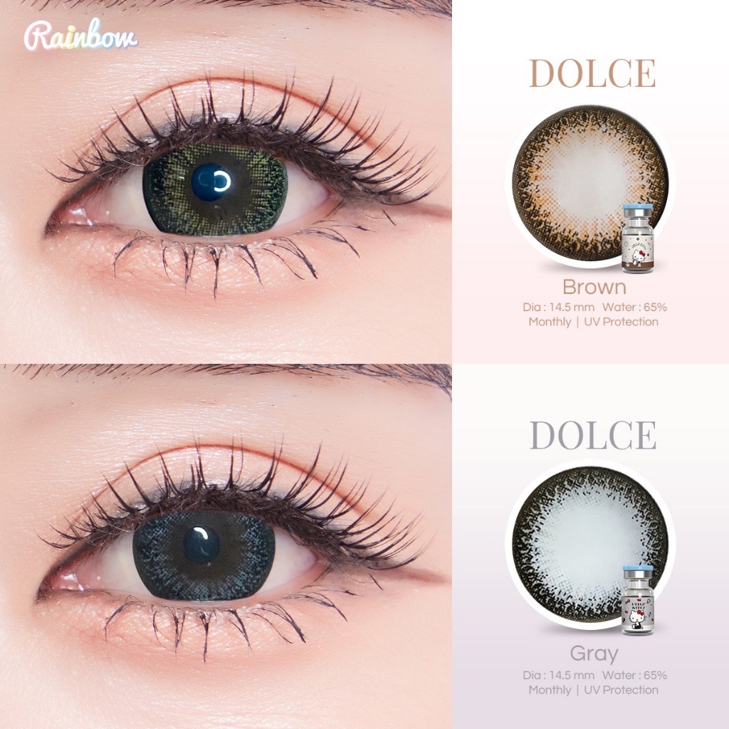 บิ๊กอายตาโต บิ๊กอายตาหวาน  แบรนด์ Rainbow lens ลิขสิทธิ์ sanrio Hello kitty  ค่าอมน้ำ 65 % กรองเเสงUV (เจ้าแรกในไทย) - รูปที่ 4