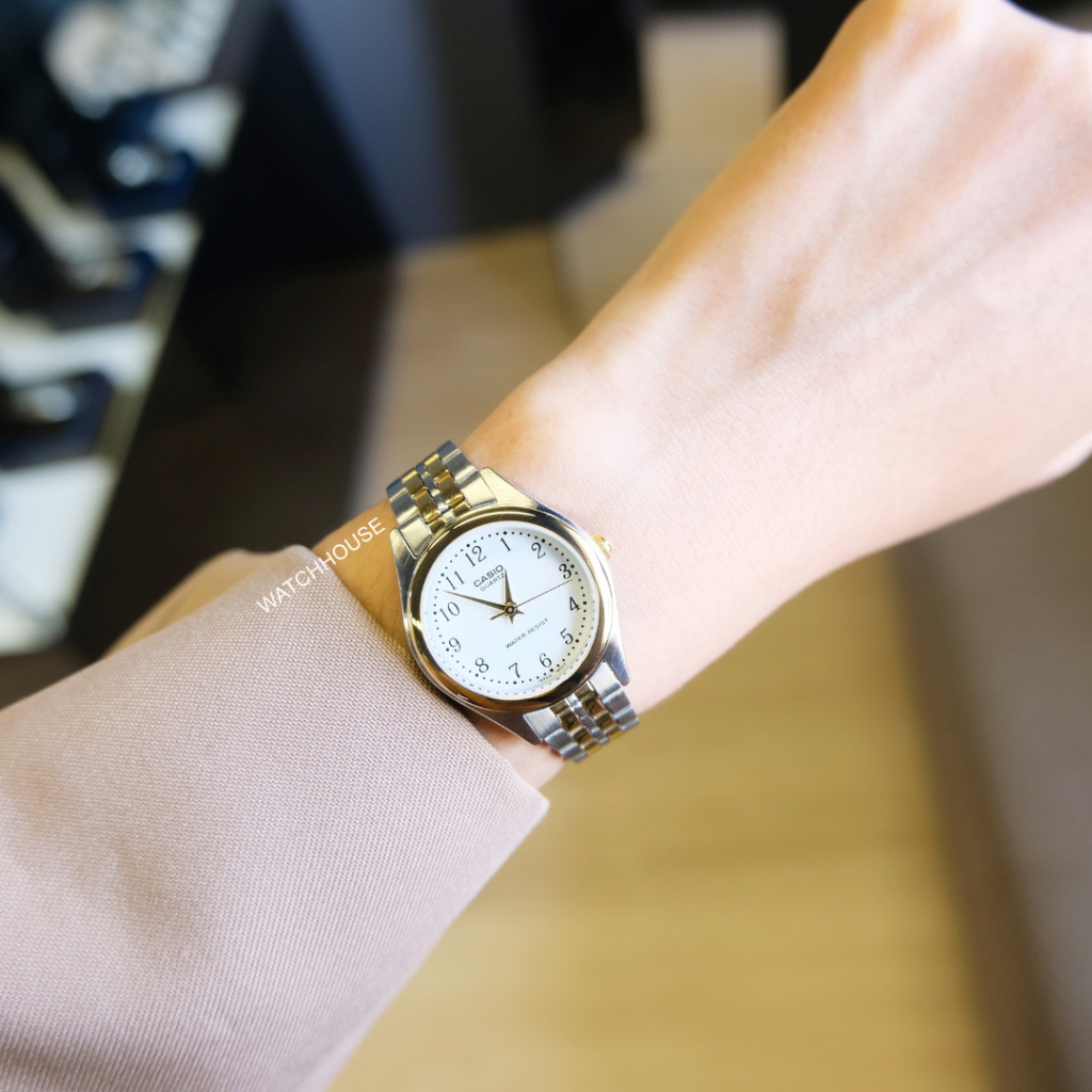 Casio นาฬิกาข้อมือผู้หญิง สายสแตนเลส รุ่น LTP-1129 ของแท้ประกัน1ปี
