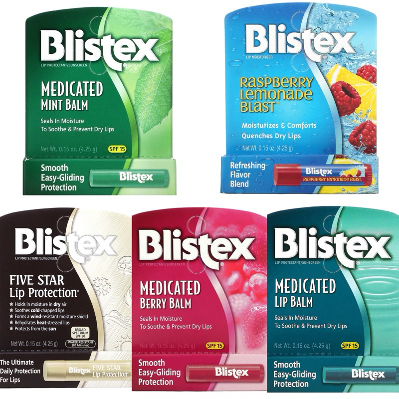 Blistex Lip Blam Raspberry Lemonade,Mint SPF15,Five star SPF30