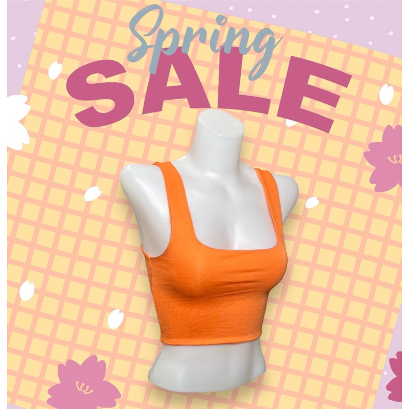 MML141🌻เสื้อกล้ามครอป🌻คอเหลี่ยม🌻Rayon