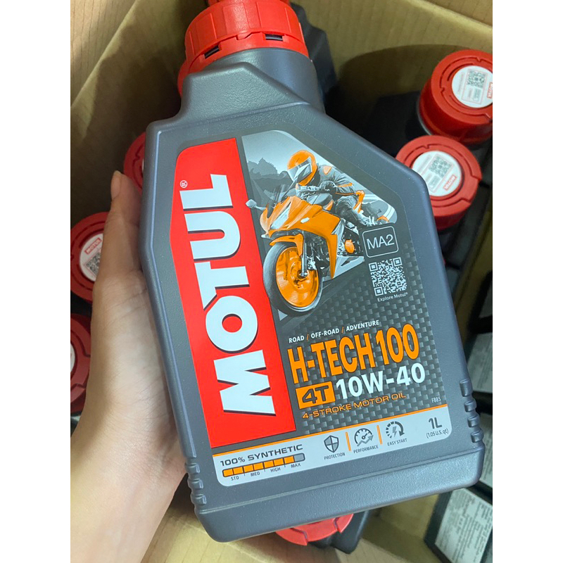 น้ำมันเครื่อง Motul H-TECH 100 10W-40 4T น้ำมันเครื่องสังเคราะห์ 100% ของเเท้ ขนาด 1.0 ลิตร