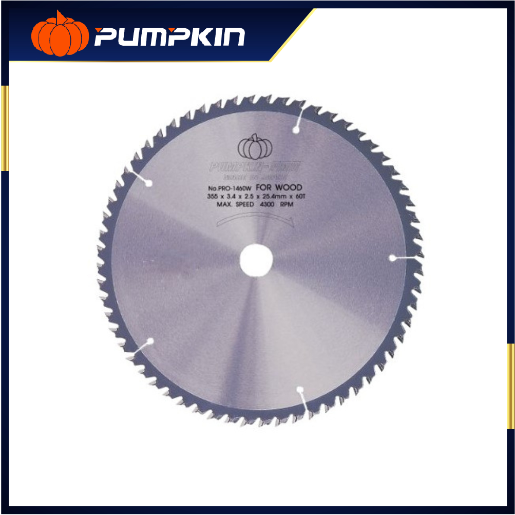 PUMPKIN ขนาด 10 นิ้ว ใบเลื่อยวงเดือน ตัดไม้ Circular Saw Blade (wood Cutting) เล็บหนา 2.4-2.6 มิล